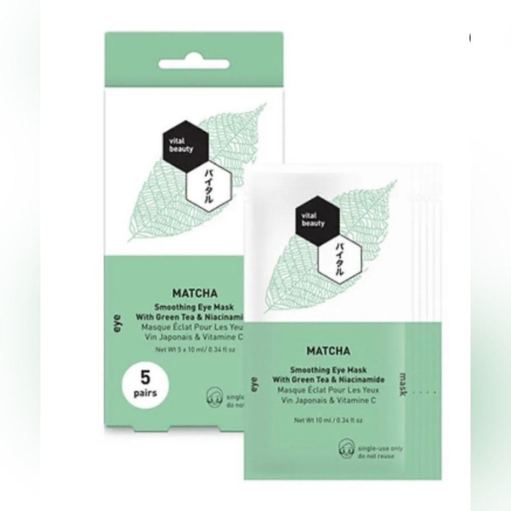 Vital Beauty MATCHA Smoothing Eye Mask- 5 Masks- NIB